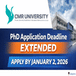 CMR University PhD Admission January 2026 Deadline Extended; Apply By January 2 @cmr.edu.in